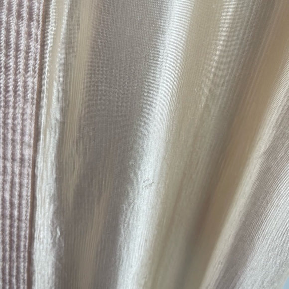 Vintage 80s Nylon Anthony Richards Long Lightweight Cream Robe with Pockets Larg - Picture 11 of 12